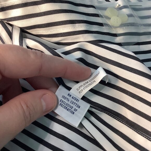 Ralph Lauren Men’s Button Down Shirt 2XLT Black White Stripe - Picture 10 of 13